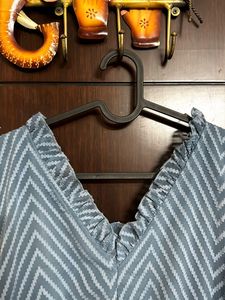 Blue Chevron Midi Dress