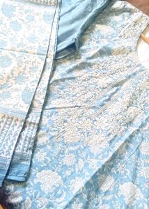 Sky Blue Embroidered Suit