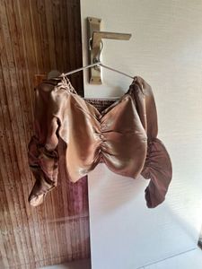Copper Brown Satin Top