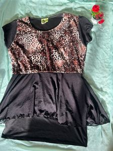 Animal Print &amp; Black Dress