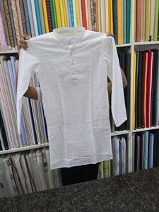 Unused Brand New White Ethnic Chickenkari Kurta