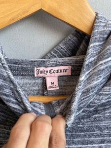 JUICY COUTURE Y2K Gray Striped Hoodie