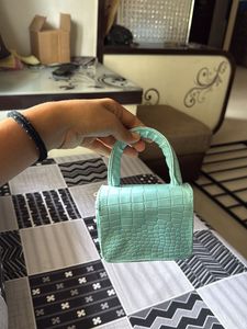 Mini Croc-Embossed Top Handle Bag