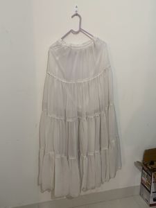 White Flowy maxi Skirt