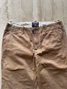 Khaki Straight Fit Trousers