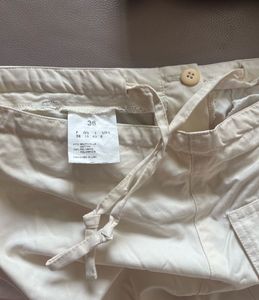 Beige Cream Baggy Cargo Pants