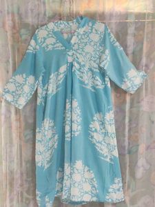 Blue & White Printed Dress