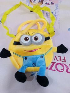 Cute Yellow Furry Minion Bag For Kids...