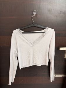 Lace Trim Crop Top