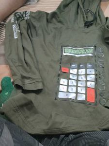 Olive Green Graphic Hoodie