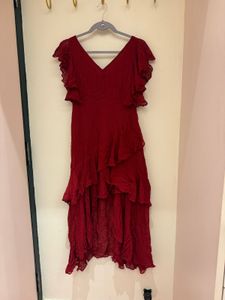 Ritu Kumar Red Ruffled Asymmetrical Dress