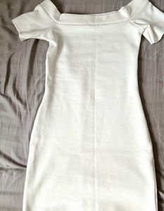 Zara White Off Shoulder Dress