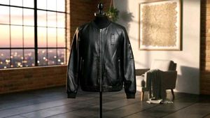Black Faux Leather Bomber Jacket
