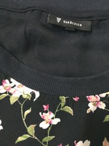 Van Heusen black floral chiffon top
