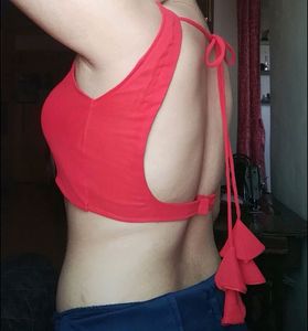 Deep V Neck Backless Blouse
