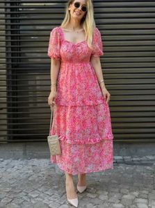 Pink Floral Maxi Dress