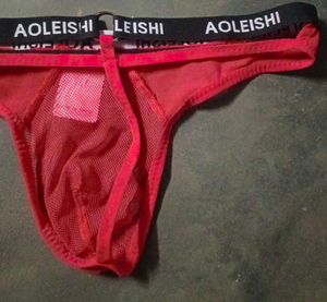 Red Aoleishi Mesh Thong