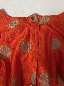 ✨ Festive Orange Polka Dot Ethnic Top / Shrug ✨