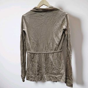 Hooded Drawstring Cardigan