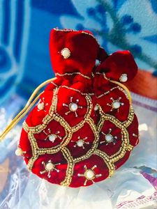 bag Maroon Women Potli for Wedding, Puja or PartyM