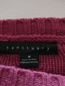Sanctuary Magenta Cable Knit Sweater Brand New