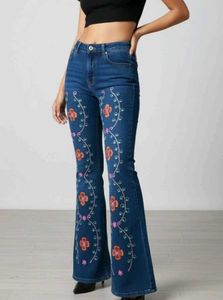Embroidered Floral Jeans