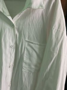 Mango White Button-Down Shirt
