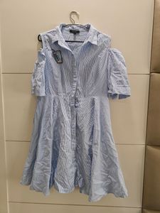 Blue White MADAME Short Dress In L