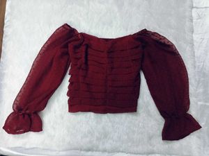Pretty Maroon Crop Top 😍| Korean