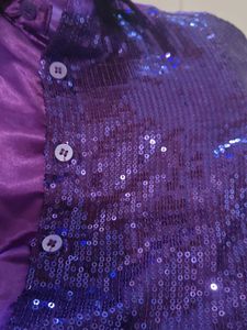 Purple Sequin Half Shirt