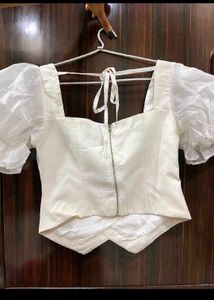 White Puff Sleeve Top