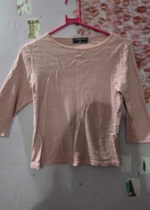 Blush Pink Three-Quarter Sleeve Top