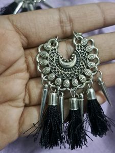 Silver Earrings With Tassels
