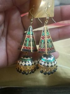 Enamel Jhumka Earrings