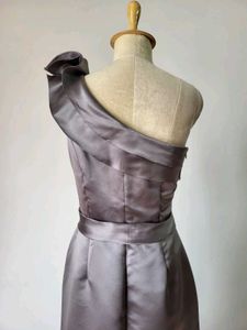 One-Shoulder Satin Gown