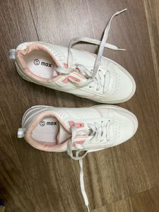 Max White & Pink Accent Sneakers
