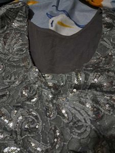 Grey Lace Top