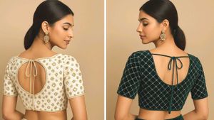 Embroidered White And Green Velvet Blouse