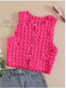 Cute Pink Textured Top