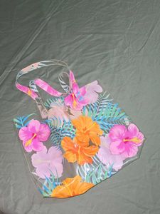 H&amp;M Floral Print Transparent Tote Bag