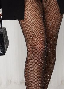 Black Fish Net Rhinestone Stockings