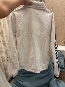 white windcheater jacket