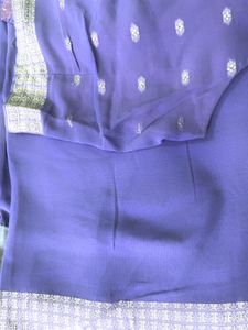 Lavender Resham Work Saree With Georgette Quality