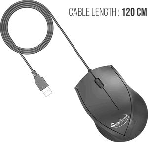 Quantum USB Wired Mouse, 1200 DPI Optical Sensor,