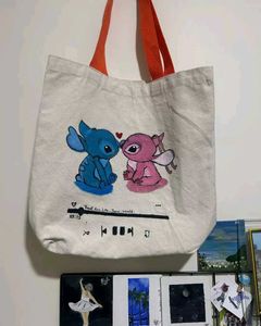 Tote Bag Of Stitch and Angel Design