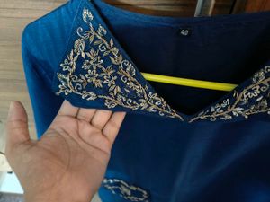 Embroidered Blue Kurta Set
