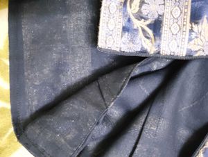 Organza Fabric Lehnga Choli Navy Blue 💙