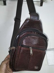 Stylish Leather Brown Sling Bag - UNISEX