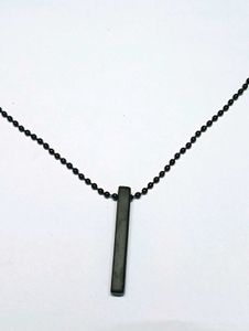 Black Bar Pendant Locket Chain