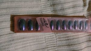 Pink Key Iridescent Press On Nails